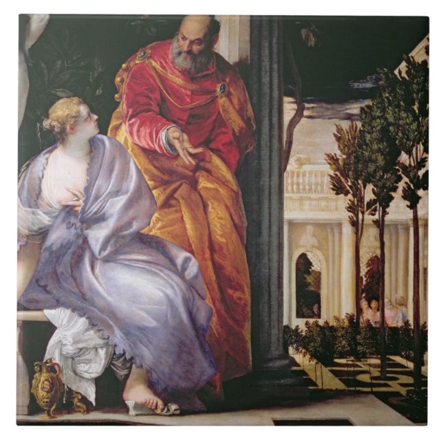 Bathsheba que banha-se, c.1575 (óleo em canvas) (Frente)