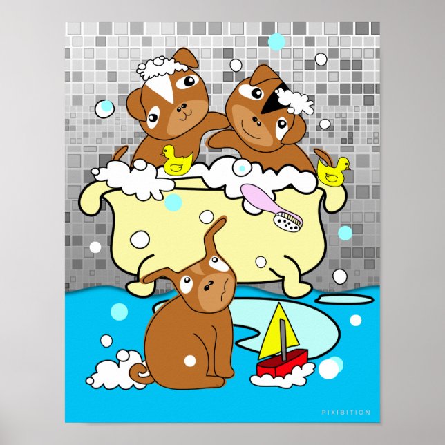 Bathtub Puppy Poster 3 (Frente)