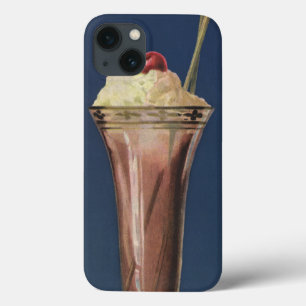 Batido de Sorvete Antigo, Creme Chantilly e Cereja
