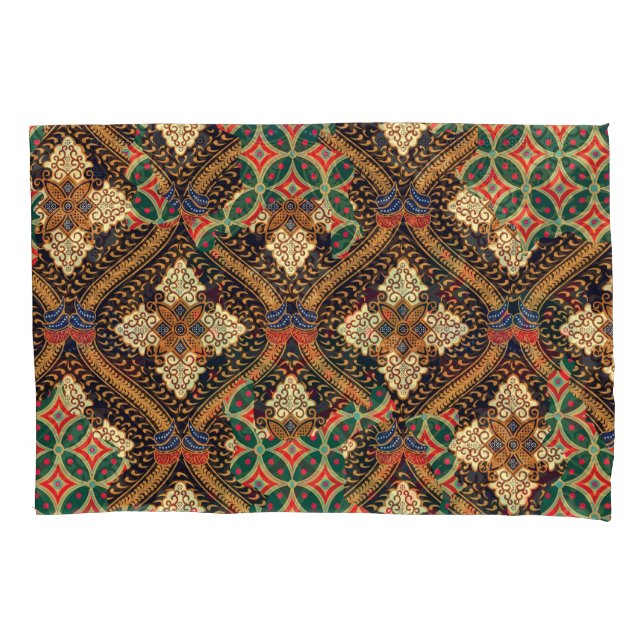 Batik indonésio baseado em plantas: Padrões distin (Frente)