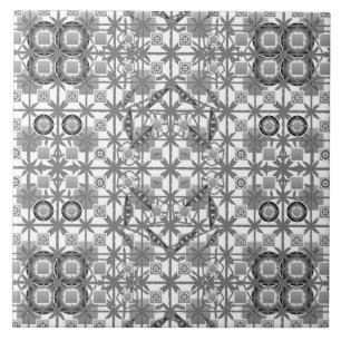 Batik Tribal - cinza, preto e branco