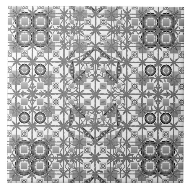 Batik Tribal - cinza, preto e branco (Frente)