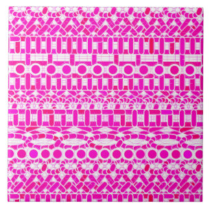 Batik Tribal - fúcsia, magenta, orquídea e branco