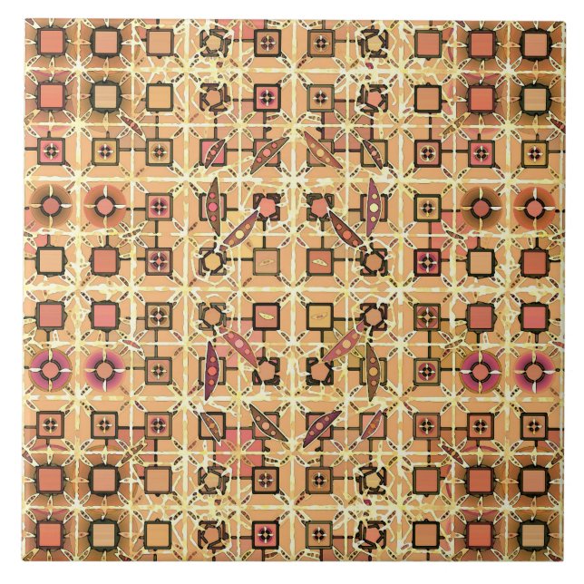 Batik Tribal - marrom chocolate e camelo bege (Frente)