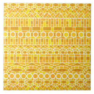 Batik Tribal - mostarda dourado e laranja