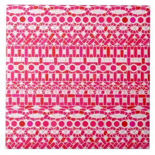 Batik tribal - vermelho escuro, marrom e branco