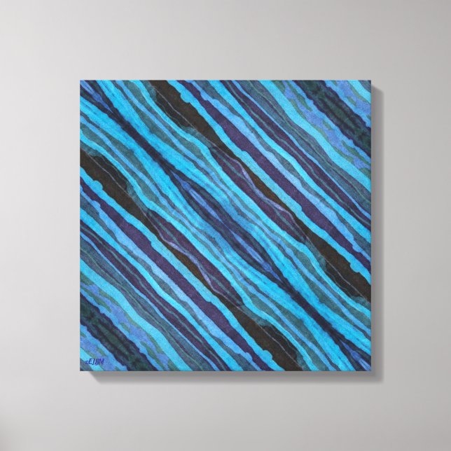 Batik Wavy Stripes Stretched Canvas Print (Frente)