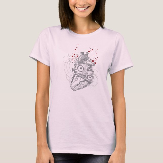 Batimentos cardíacos na camisa cor-de-rosa (Frente)