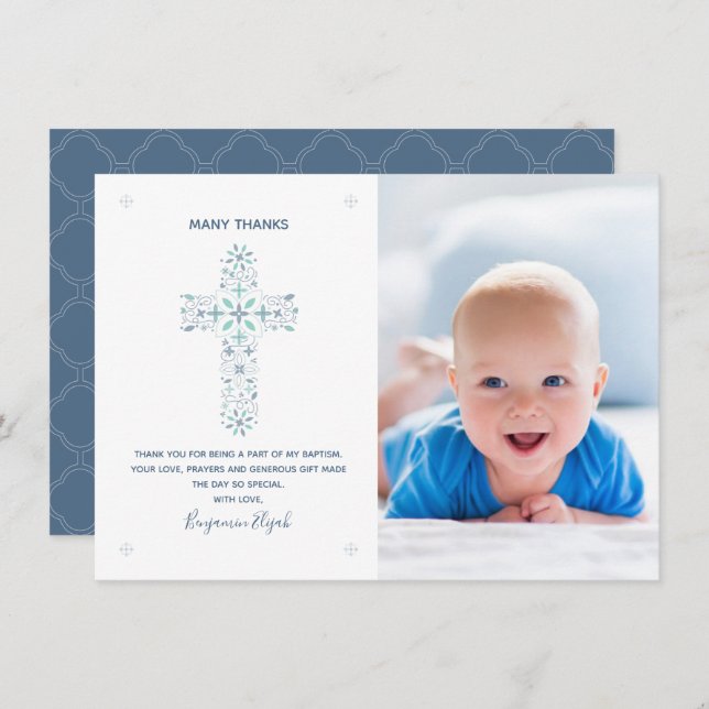 Batismo, Cartões de agradecimentos de Natal - Foto (Frente/Verso)