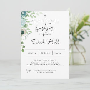 Batismo Convite Dusty Azul