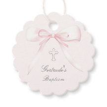 Batismo cor-de-rosa arco a favor das etiquetas