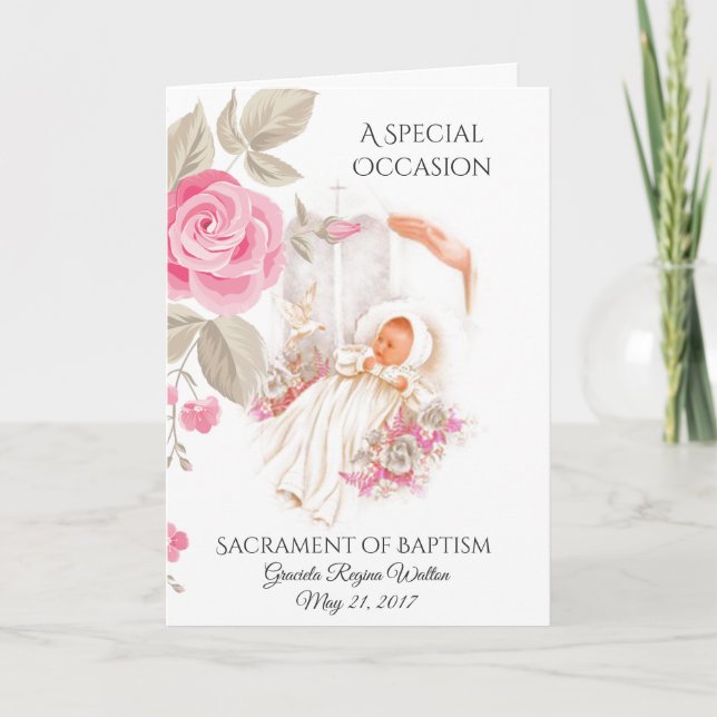 Batismo Crisma Menina Cristã Convite (Frente)