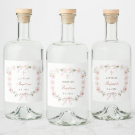 Batismo da Moldura Floral Rosa Esbranquiçada