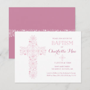 Batismo de Baby Girl, Cartão de Convite de Natal