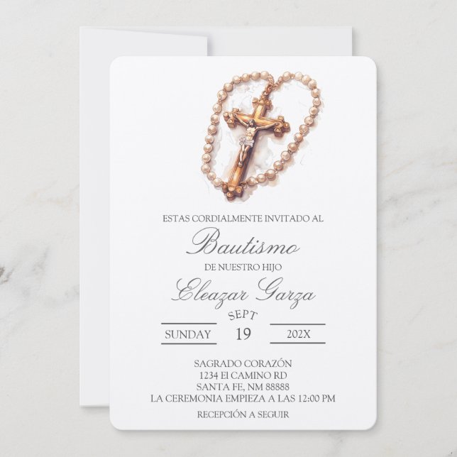 Batismo de crucifixo no Convite Espanhol (Frente)