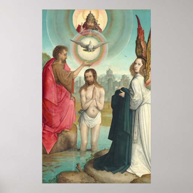 Batismo do Cristo Juan de Flandes Fine Art Poster (Frente)