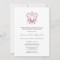 Batismo e Primeiros Convites de Aniversário Rosa p