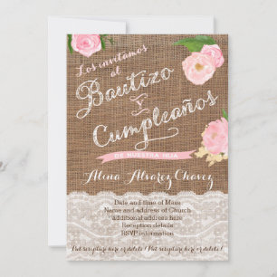 Batismo espanhol e convites para aniversários para