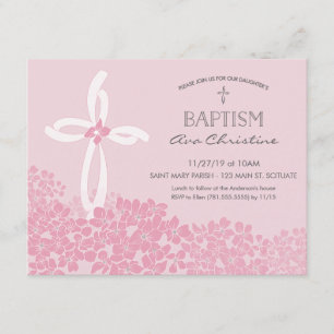 Batismo feminino, convite de Natal com cruz