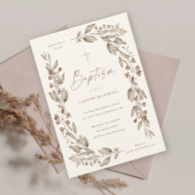 Batismo Floral de Flores Silvestres Boho Neutro em