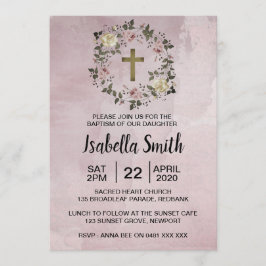 Batismo floral roxo / Convite para Natal