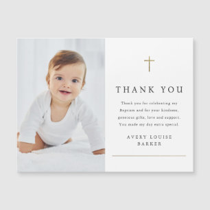 Batismo Fotográfico Dourado Simples Obrigado Magne