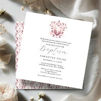 Batismo Quadrado Convites Rosa Religioso