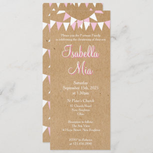 Batismo Rosa Bebê Convite para Natal