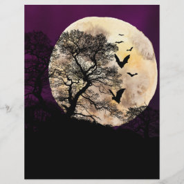 Bats & Moon Halloween Scrapbook Paper