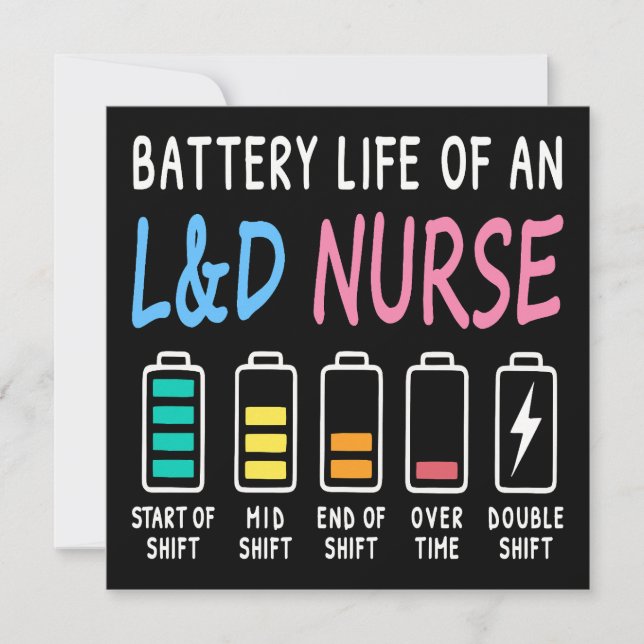 Battery life of an L&D nurse humor chart (Frente)
