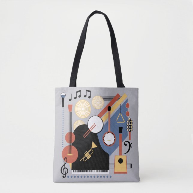 Bauhaus Banda Monograma Música Tote Bag (Frente)