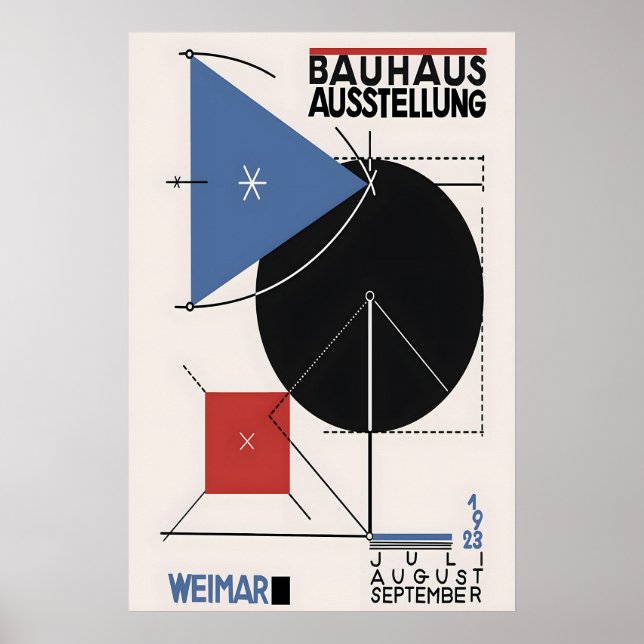 Bauhaus Exhibition Poster Geometric Abstract Art (Frente)