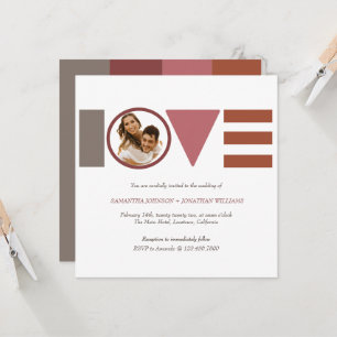 Bauhaus Love Red   Convite para Casamento de Fotog