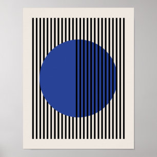 Bauhaus Poster, Blue Circle Lines Poster B7
