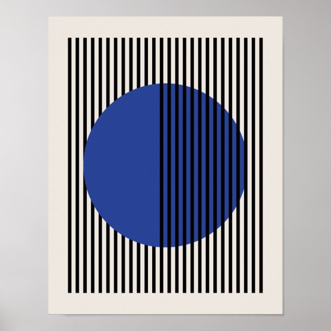 Bauhaus Poster, Blue Circle Lines Poster B7 (Frente)