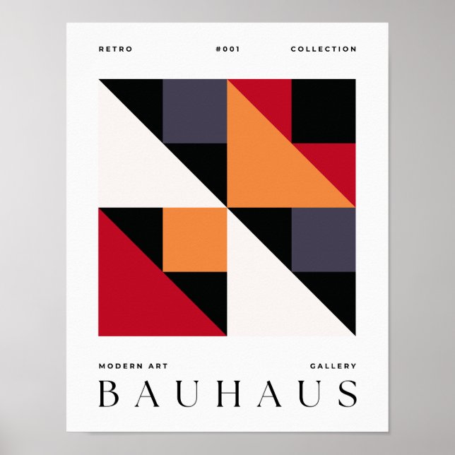 Bauhaus Retro Art Impressão Geométrico Poster (Frente)