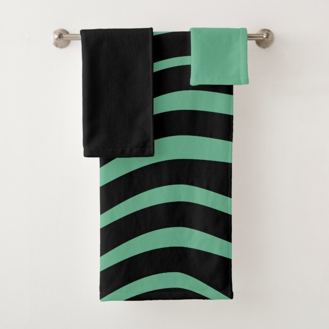 Bauhaus Seafoam Abstrato Verde Conjunto de Toalhas (Insitu)