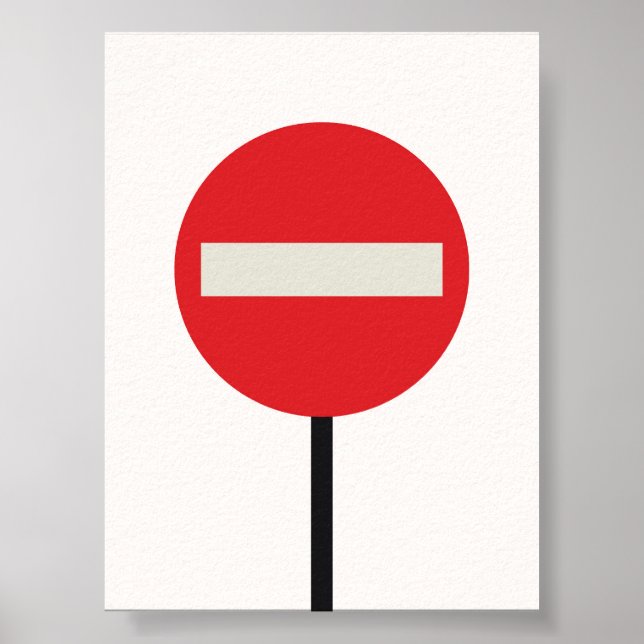 Bauhaus Stop Sign Poster - Arte Geométrica Negra (Frente)