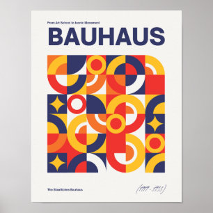 Bauhaus Vintage Art Impressão Geométrico Poster
