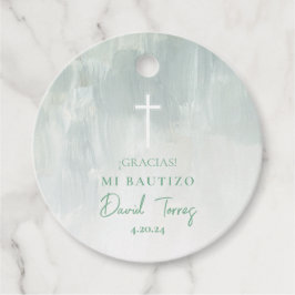 Bautizo Etiqueta para Recuerdos Verde Favor Tags