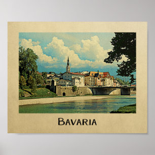Bavaria Poster Viagens vintage Alemanha Bad Tolz