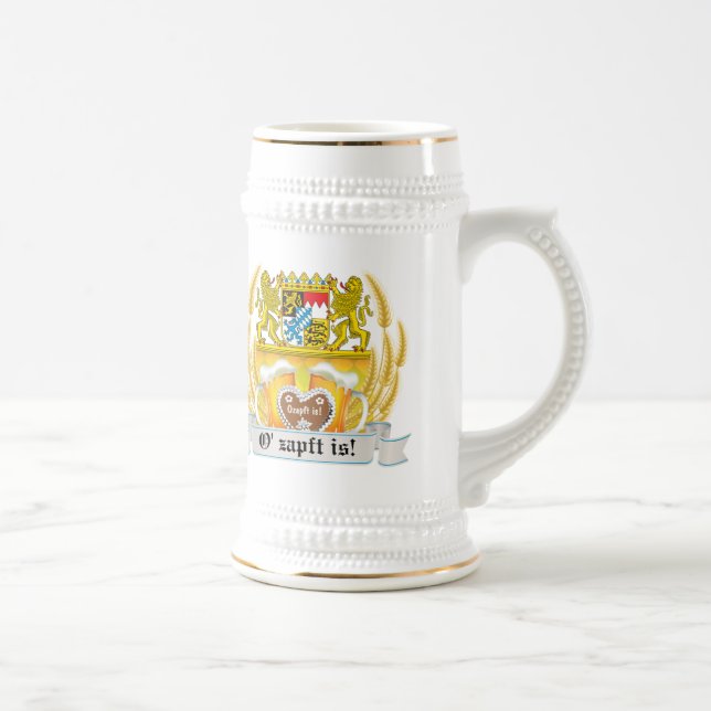 Bavarian Arms and Beer Oktoberfest Caneca de cerve (Direita)