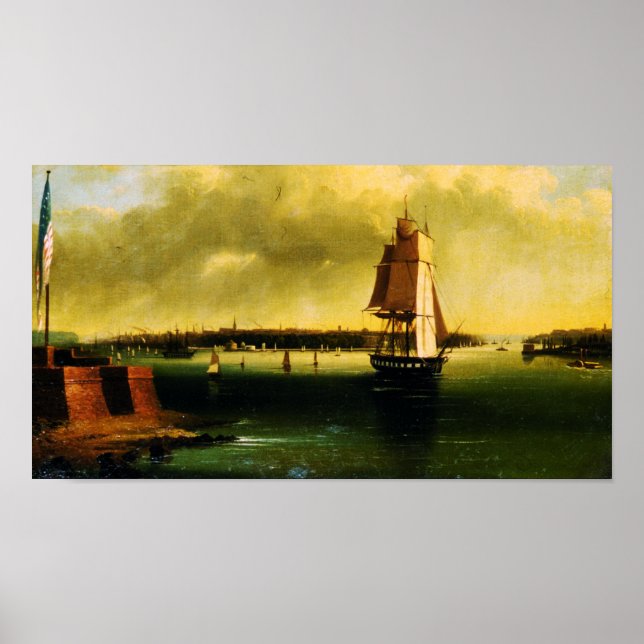 Bay and Harbour (1850) - Edmund C. Coates Poster (Frente)