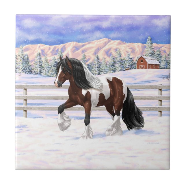 Bay Pinto Brown Skewbald Gypsy Vanner Tinker Horse (Frente)
