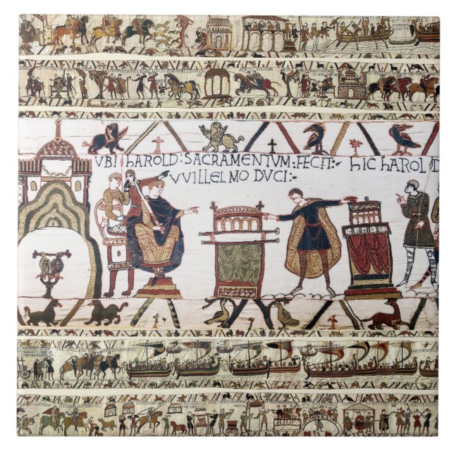 BAYEUX TAPESTRY Harold fez juramento sobre Relíqui (Frente)