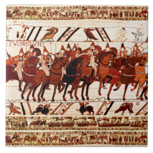 BAYEUX TAPESTRY NORMAN ARMY, KNIGHTS HORSEBACK