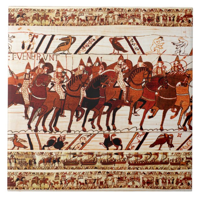BAYEUX TAPESTRY NORMAN ARMY, KNIGHTS HORSEBACK (Frente)