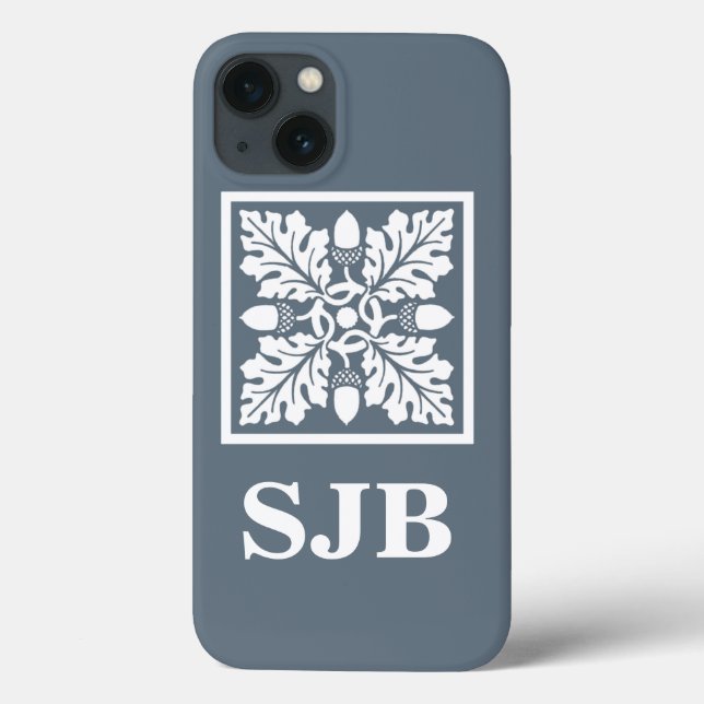 Bayoux Blue Acorn e Leaf Azulejo (Verso)