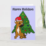 BC-Boxer Mix Puppy Feliz Cartão de Férias<br><div class="desc">Cachorro de resgate maravilhoso e fofo em um chapéu de Papai Noel na frente de um design de cartão de Natal feliz. Única e divertida. Também é possível adicionar texto personalizado ao fazer pedidos.</div>