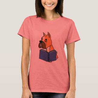 BC - Cachorro Boxer Lendo uma Camisa de Livro